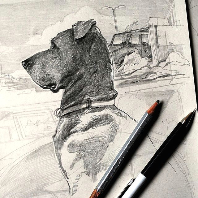 Drawing Guard Dog Instagram Media by Thomas Cian Guardia Thanks to Greg Ruth for