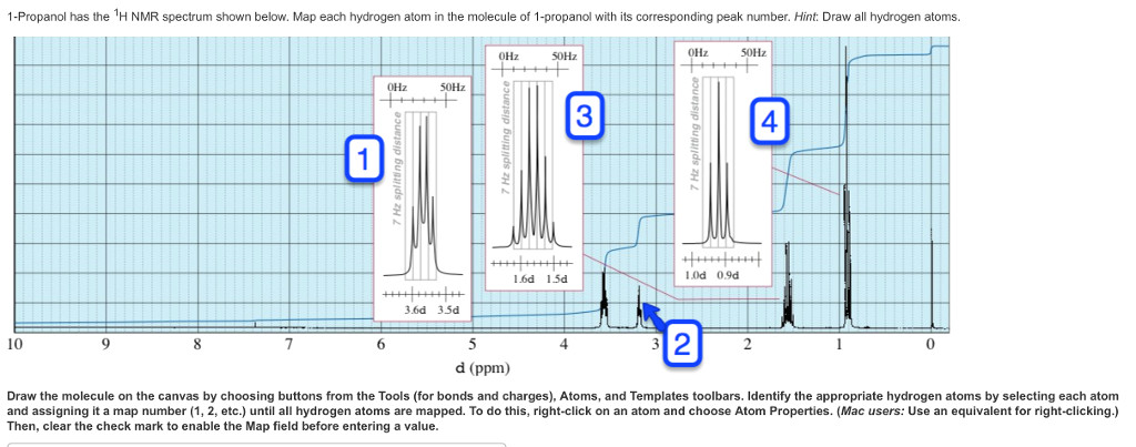 Drawing H Nmr solved 1 Propanol Has the H Nmr Spectrum Shown Below Map