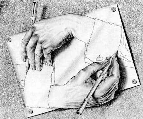 Drawing Hands 1948 Die Pajess Stehen Mir Turmsegler