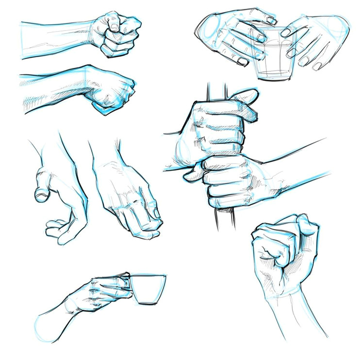 Drawing Hands Basic Shapes 100 Drawings Of Hands Quick Sketches Hand Studies