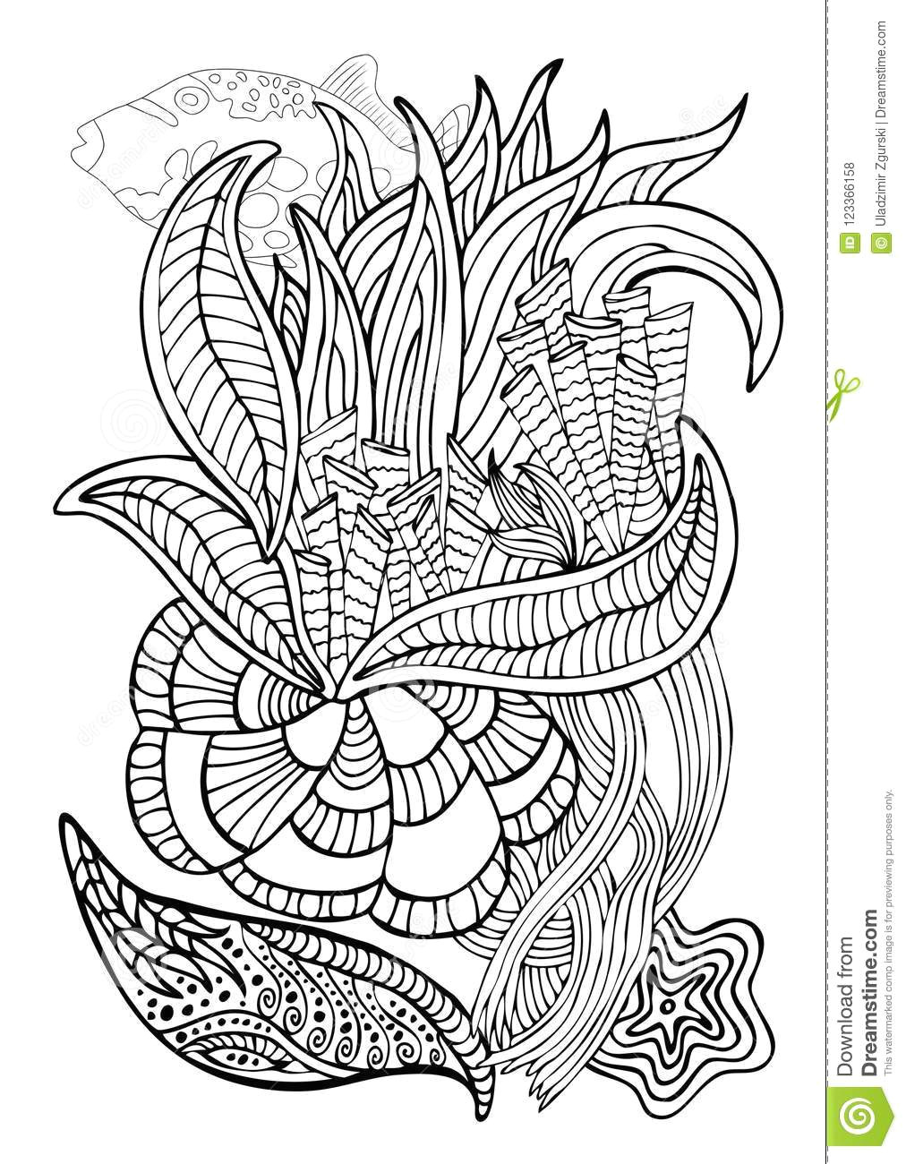 Drawing Hands Book Hand Drawn Page In Zendoodle Style for Adult Coloring Book Abst