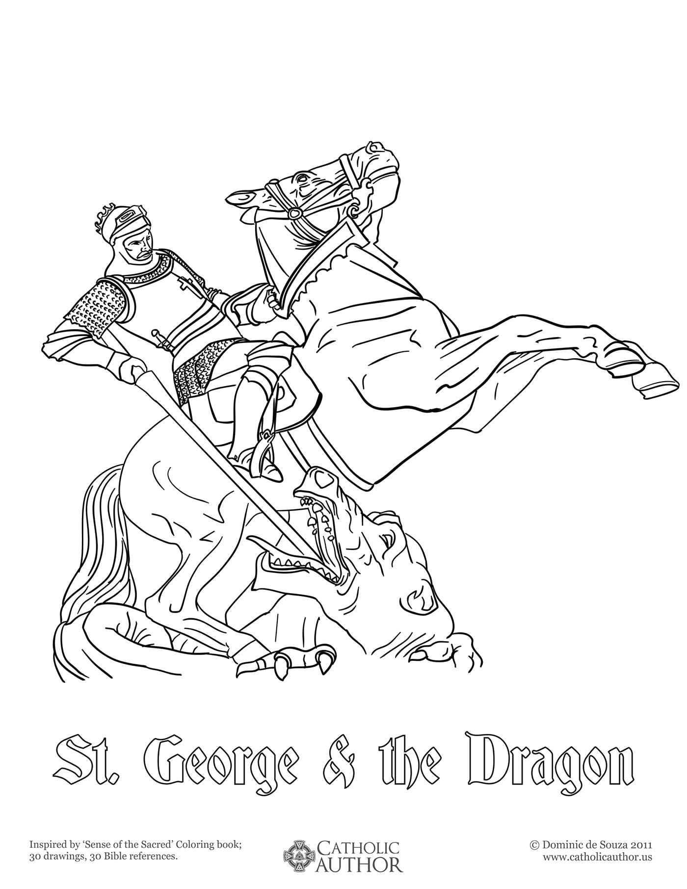 Drawing Hands Book St George the Dragon 12 Free Hand Drawn Catholic Coloring