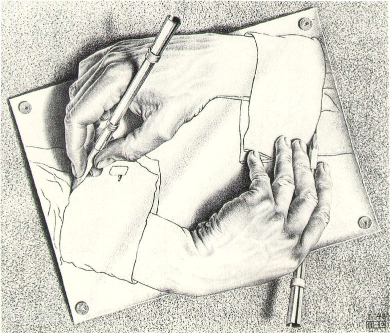 Drawing Hands Escher 1948 Drawing Hands Mc Escher 1948 Escher Drawings Art Escher Art