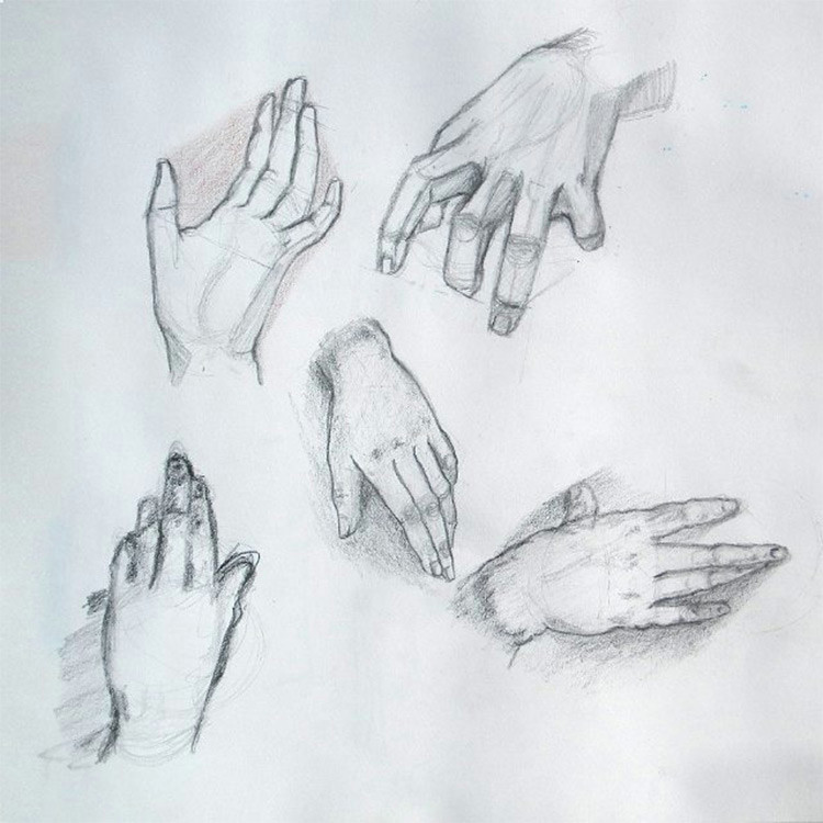 Drawing Hands Exercises 100 Drawings Of Hands Quick Sketches Hand Studies