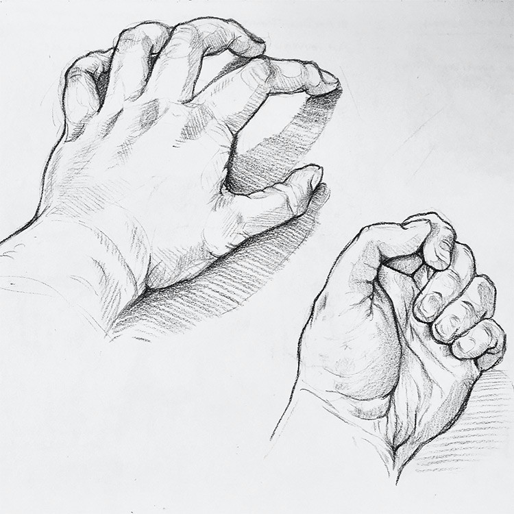 Drawing Hands Exercises 100 Drawings Of Hands Quick Sketches Hand Studies