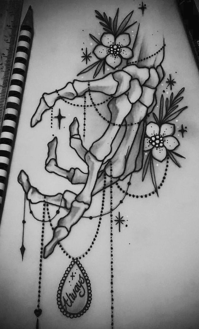Drawing Hands Holding Flowers Skeleton Hand Tattoo Tattoo Ideas Tatto