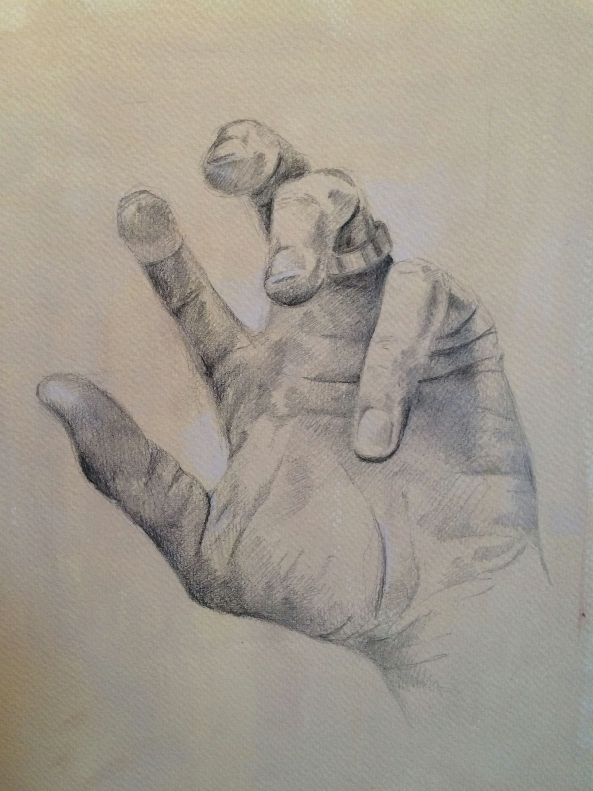 Drawing Hands In Ink Mark ashdown Hand Study Silver Point and Chalk On Tinted Prepared