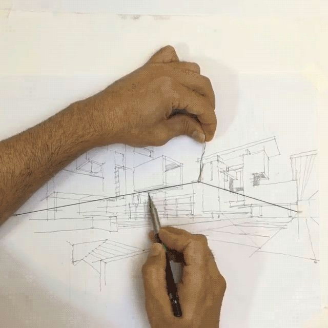 Drawing Hands In Perspective Ingenious Hack for Sketching with Two Point Perspective Using An