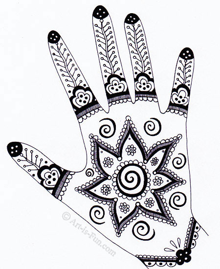 Drawing Hands Ks2 Henna Hand Designs Art Lesson Make A Unique Self Portrait Art is Fun