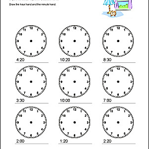 Drawing Hands On A Clock Interactive these Math Worksheets Help Students Tell Time to 10 Five and One Minute