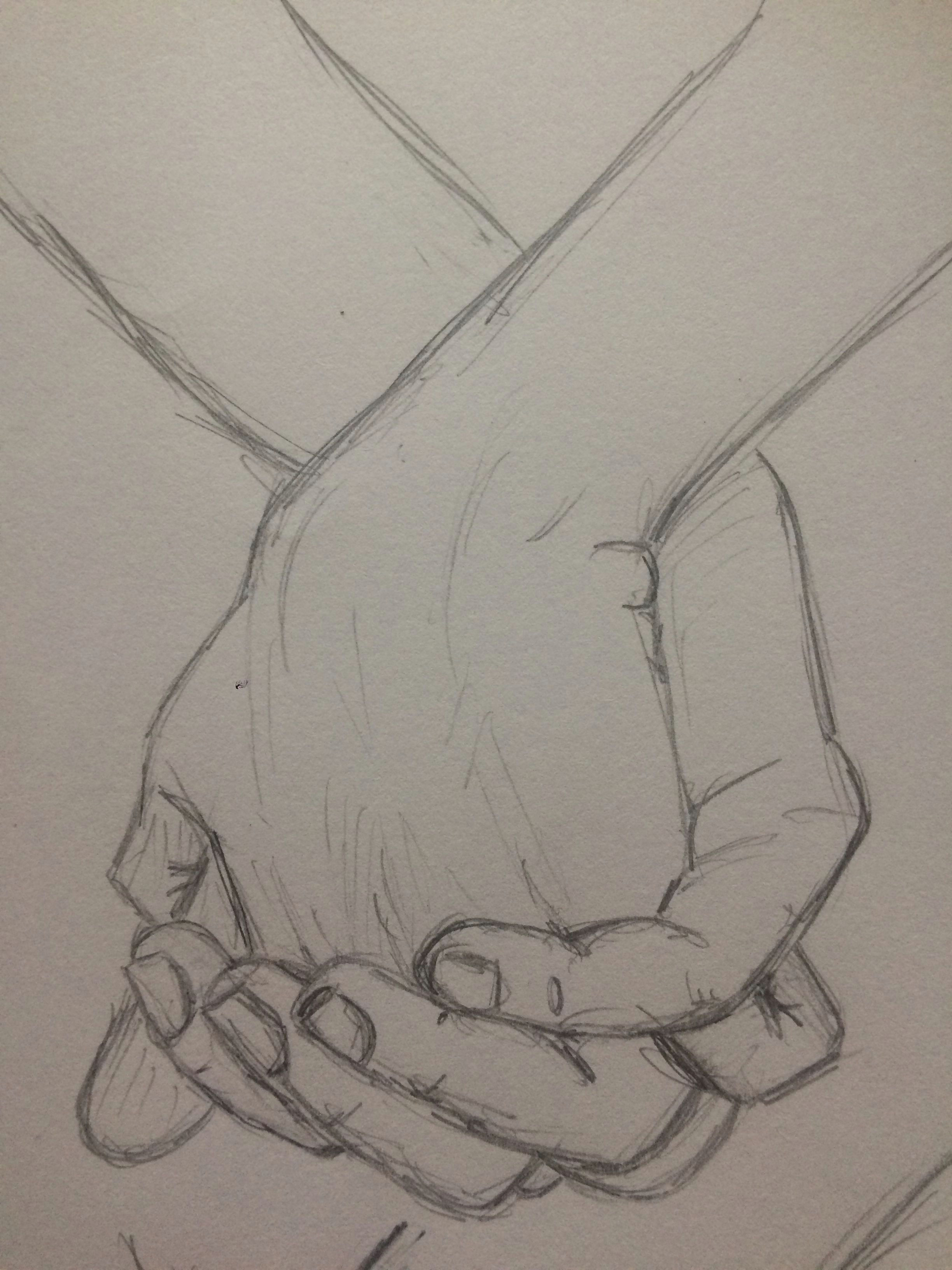 Drawing Hands Practice Practice Sketch Holding Hands 2 Pinkishcoconut Practice by