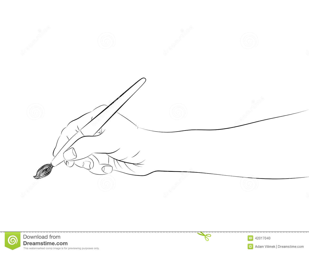 Drawing Hands Side View isolated Human Hand Side View Holding Brush Sketch Vector Stock