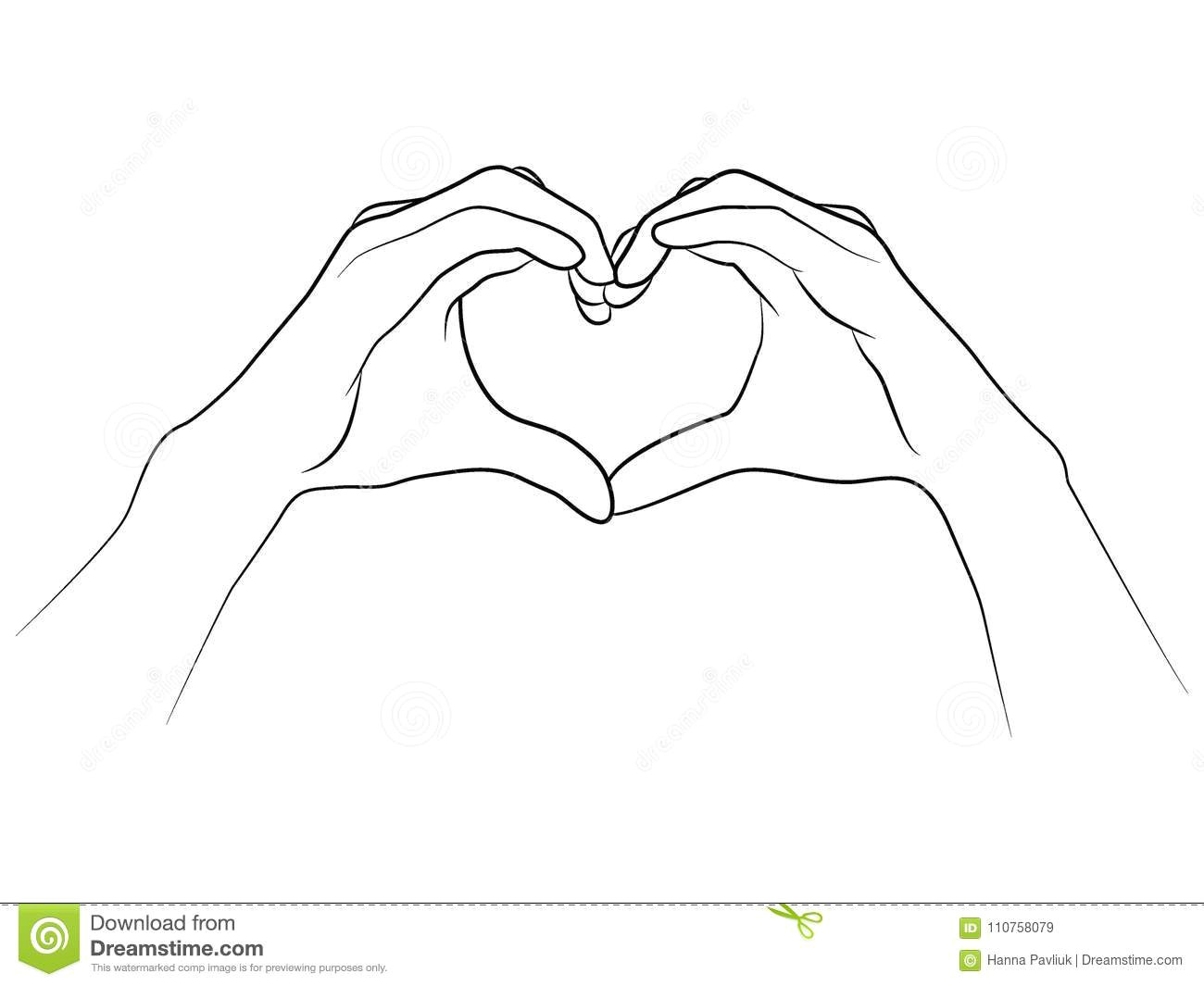 Drawing Hands Using Shapes Hands Folded together In the Shape Of A Heart Stock Vector
