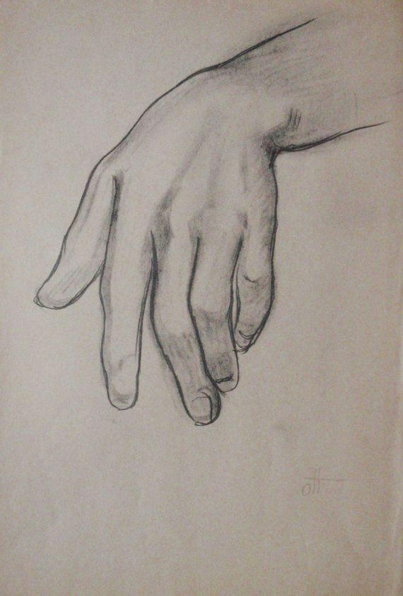 Drawing Hands with Charcoal original Charcoal Drawing Drawing Of Hand Vintage Looking Drawing