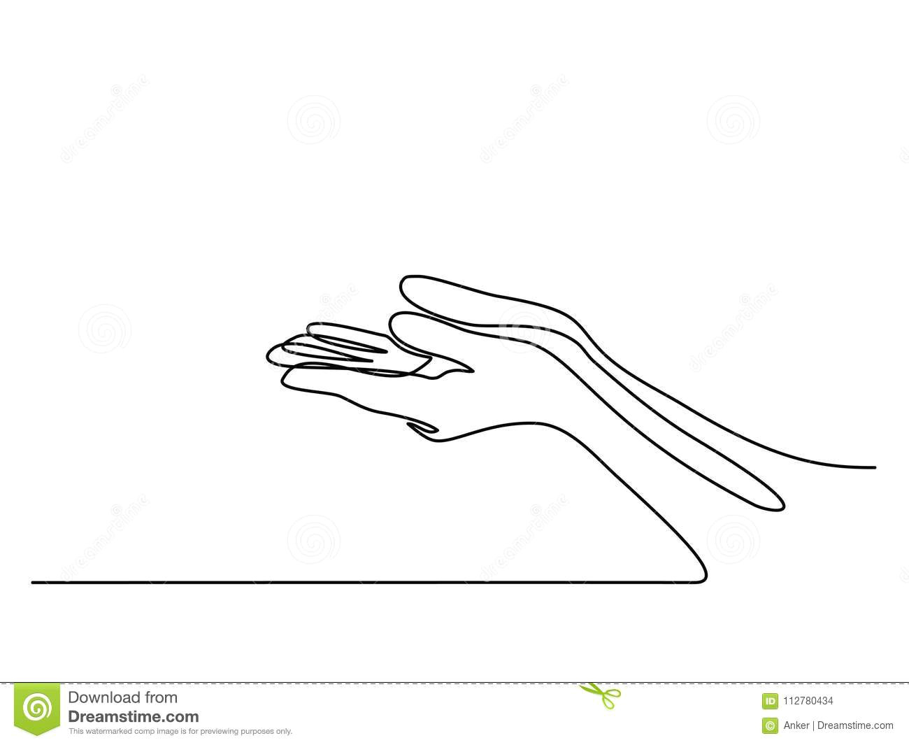 Drawing Hands with Lines Hands Palms together Stock Vector Illustration Of Lineart 112780434