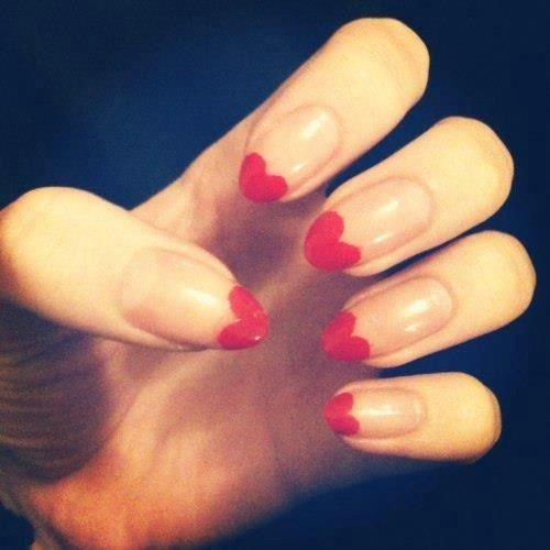 Drawing Heart On Nail Love Heart Nails Valentine Day Nails Nails Heart Nails Nail Art