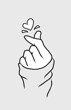 Drawing Heart Sign Korean Heart Fingers Shirt Finger Heart Sign Sticker Products