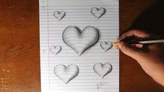 Drawing Heart Trick Art On Lined Paper Wie Man Recht Einfach 3d Bilder Zeichnet Basteln Drawings 3d