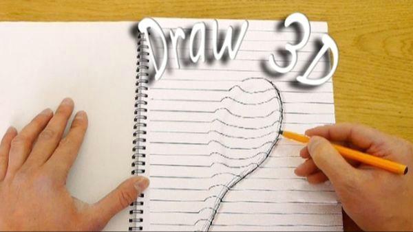 Drawing Heart Trick Art On Lined Paper Wie Man Recht Einfach 3d Bilder Zeichnet Basteln Drawings 3d