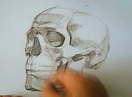 Drawing Human Skull Tutorial Speed Drawing Human Skull How to Draw Skulls Video Lessons Of