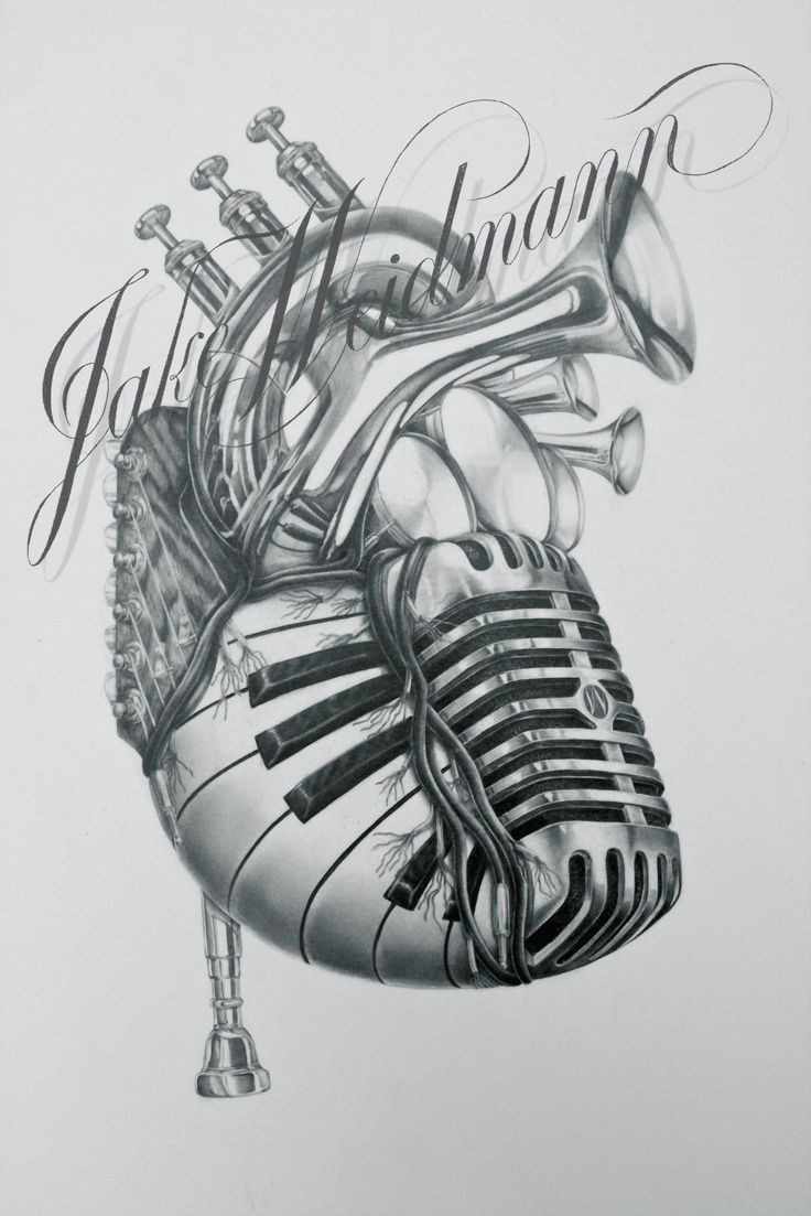 Drawing Ideas About Music Heart Beats Music Drawing Art Drawing Ideas Tattoos Music