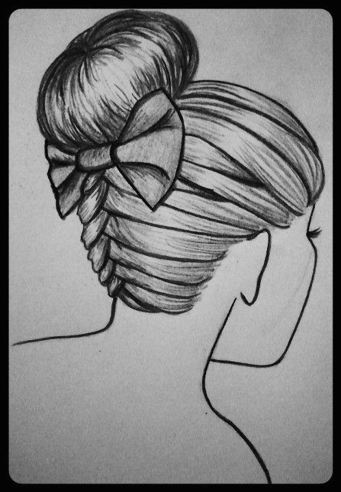 Drawing Ideas Braids Braided Bun Updo with Bow Drawing I Did Drawings Drawings