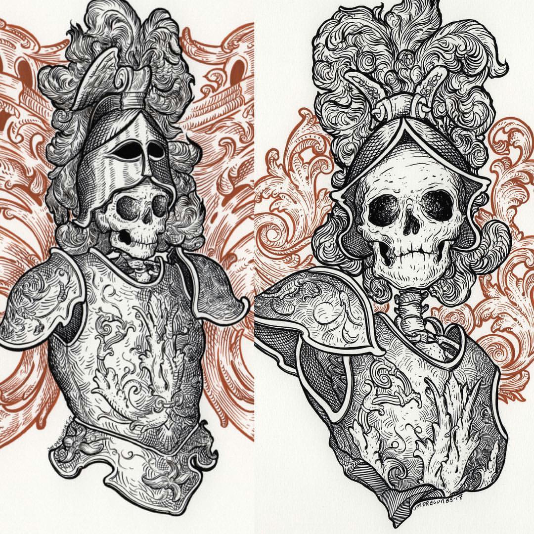 Drawing Ideas Detailed the Detailed Art Of J M Dragunas Everythingwithskull Art Skull