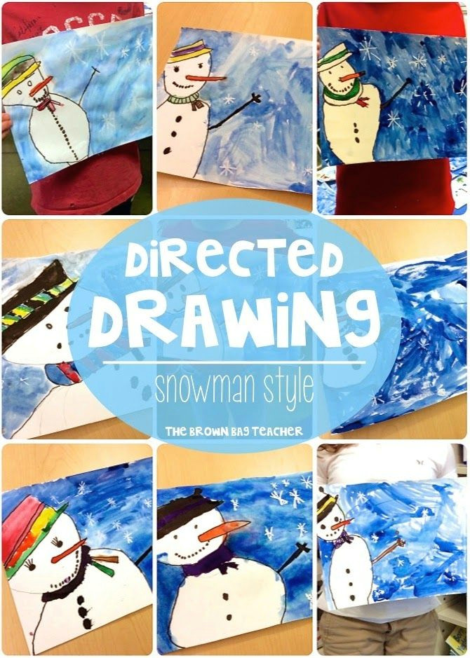 Drawing Ideas for 1st Graders Snowman Directed Drawings First Grade Friends Pinterest