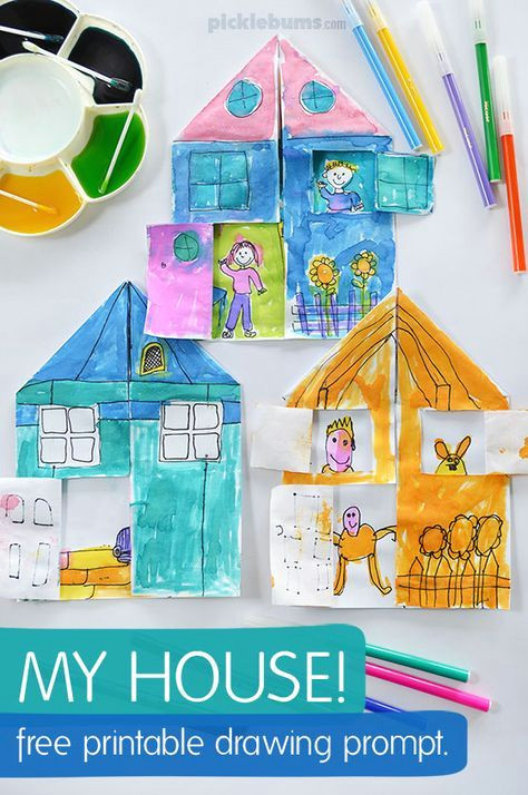 Drawing Ideas for 3 Year Olds My House Drawing Prompt Free Printable Activities for 3 Year