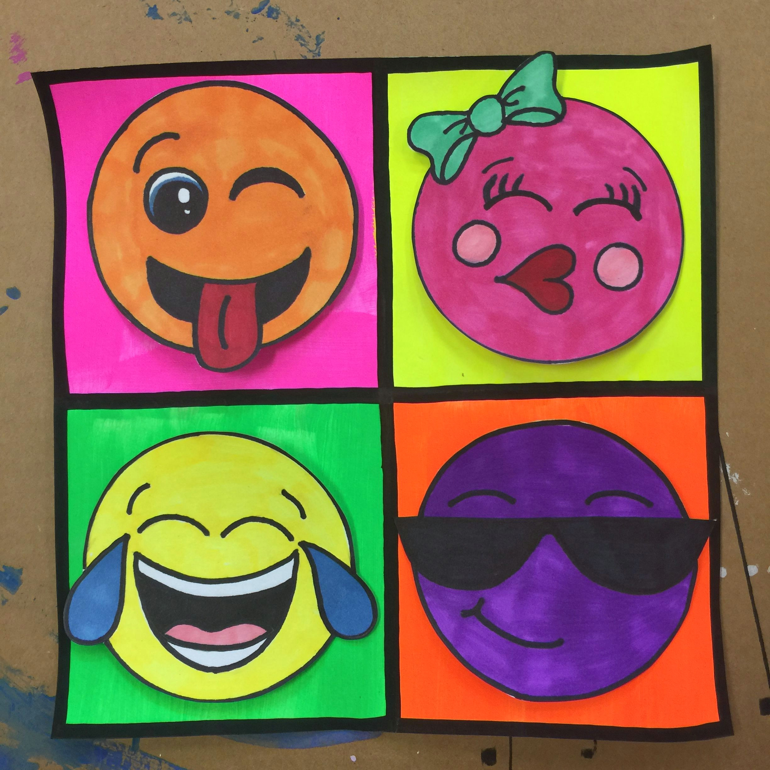 Drawing Ideas for 3rd Graders Pop Art Inspired Emoji Art Project for 3rd 5th Grade Students Art