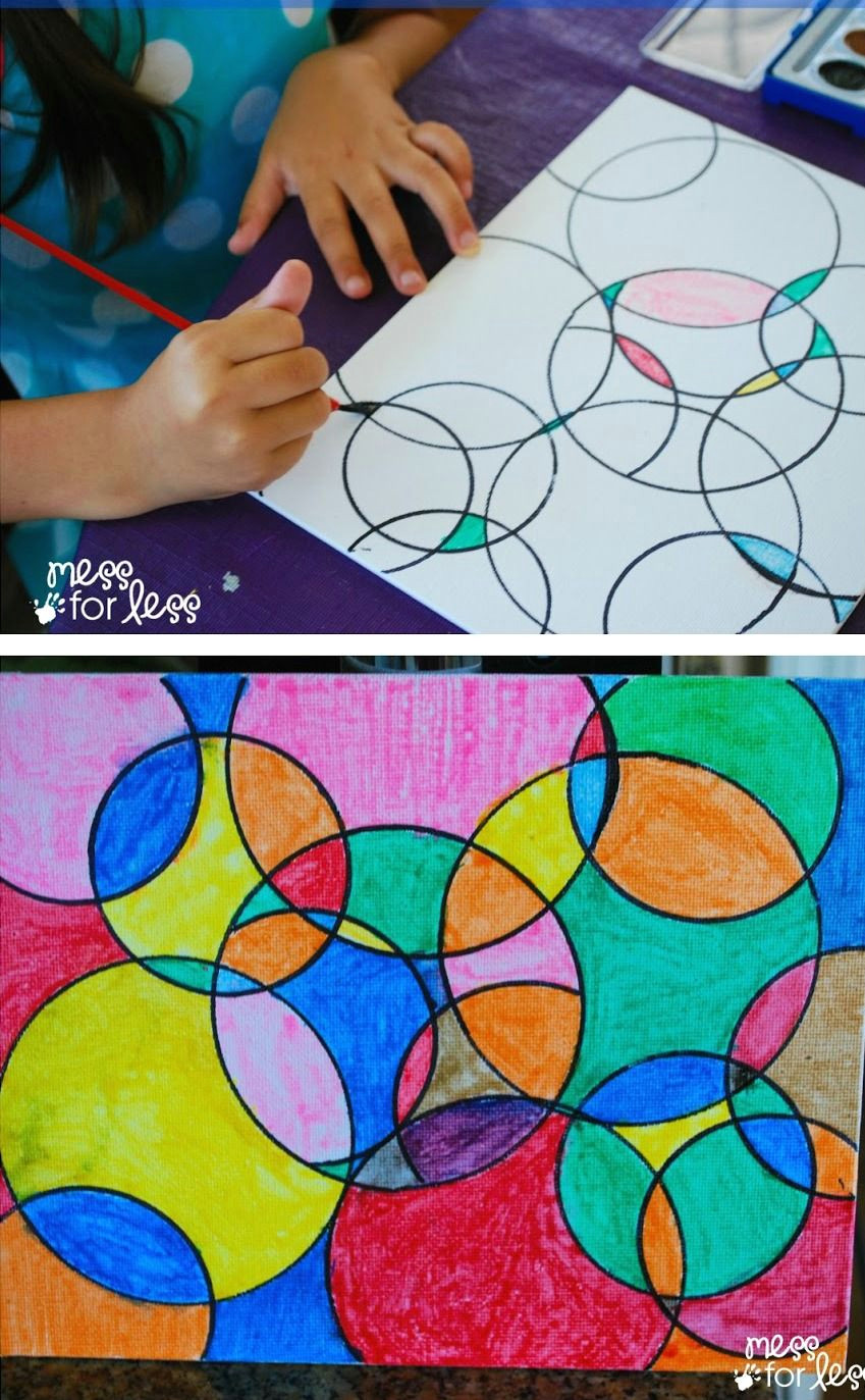 Drawing Ideas for Age 8 Kids Art Projects Watercolor Circle Art the Results are Always