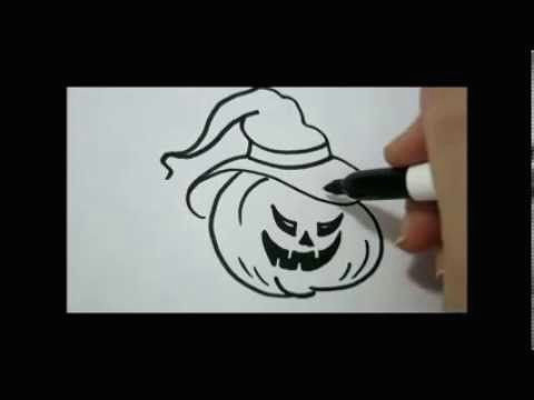 Drawing Ideas for Pumpkins How to Draw Halloween Easy Witch Pumpkin Youtube Boo