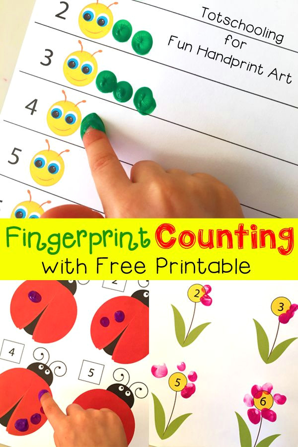 Drawing Ideas for Ukg Students Fingerprint Counting Printables for Spring Math Activities Math