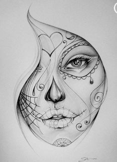 Drawing Ideas Girl Face 269 Best Draw Images Skull Tattoos Drawings Skull