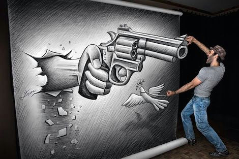 Drawing Ideas Guns 3d Gun Dimensional 3d Pencil Drawings Draw Pencil Drawings