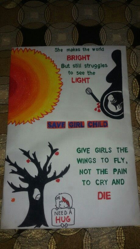 Drawing Ideas Hindi Save Girl Child Handmade Posters and Crafts Pinterest Drawings