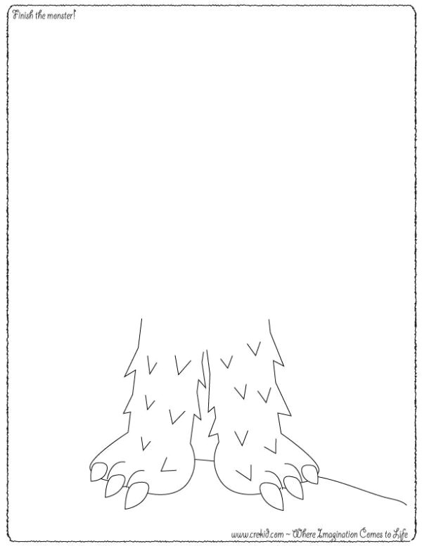 Drawing Ideas Kindergarten Finish the Monster Crekid Com Creative Drawing Printouts