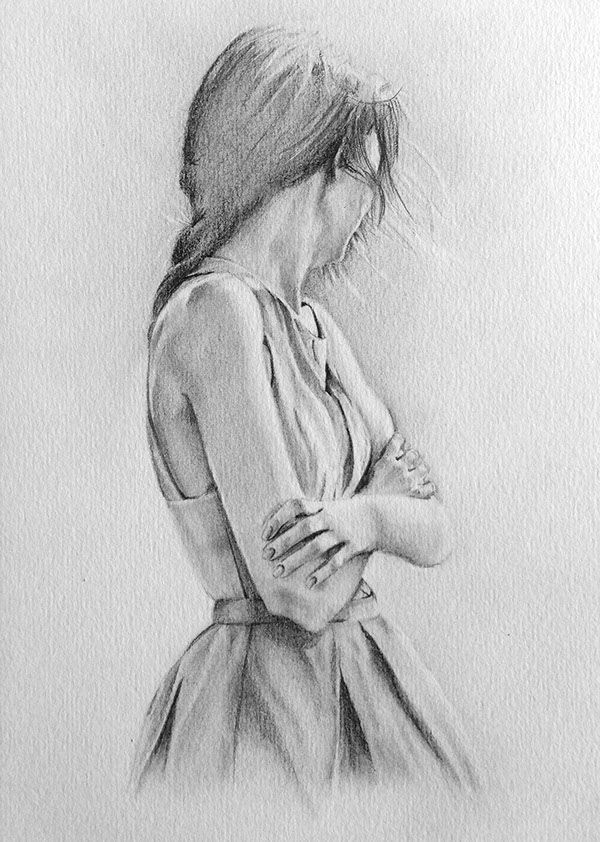 Drawing Ideas Lonely the Lonely Girl Graphite Pencil Drawing by Jacqui Belcher Art