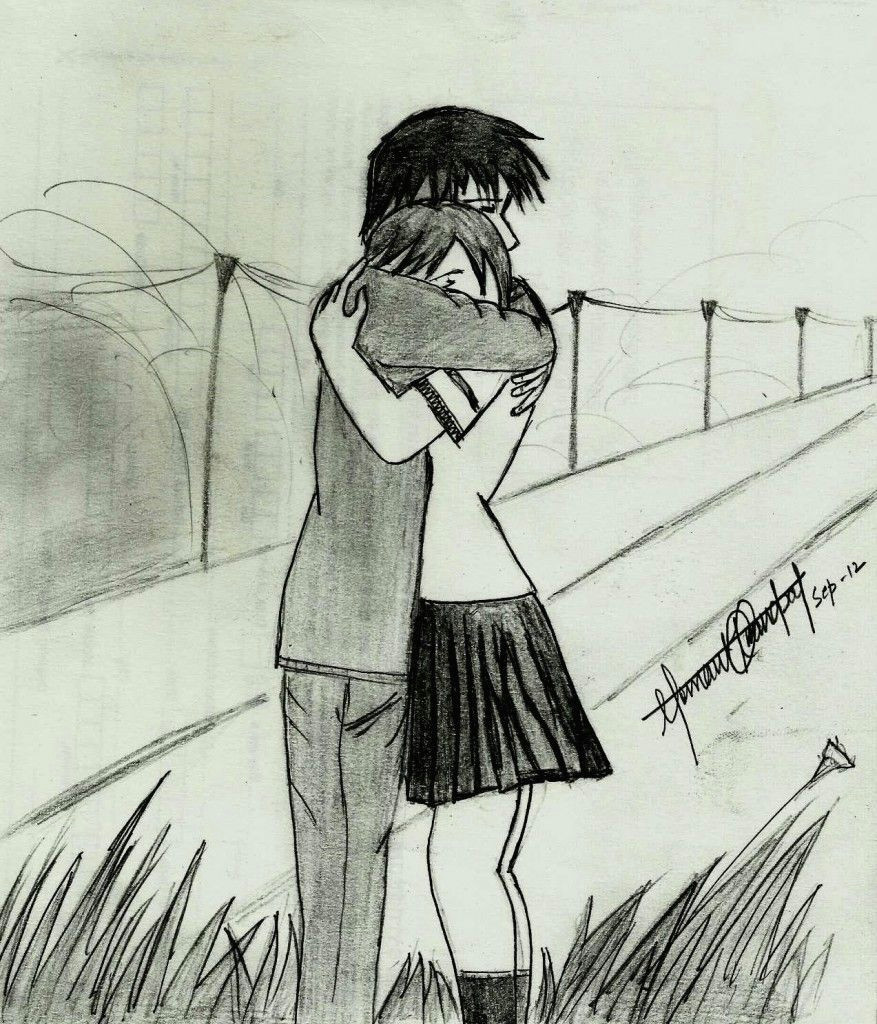 Drawing Ideas Love Couple Pencil Sketches Of Couples In Love Cute Couple Hemant Kandpals Art