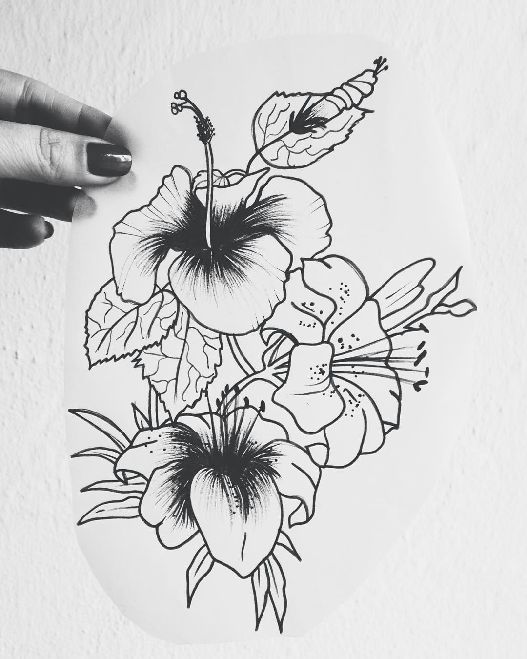 Drawing Ideas Maker Hibiscos Dispona Vel Para Ser Tatuado Link Na Bio Tattoo Draw