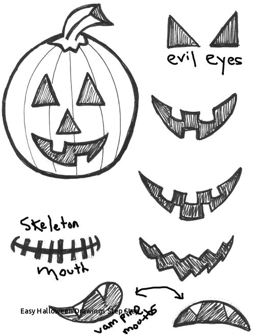 Drawing Ideas On Pumpkins Easy Halloween Drawings Step Step Prslide Com