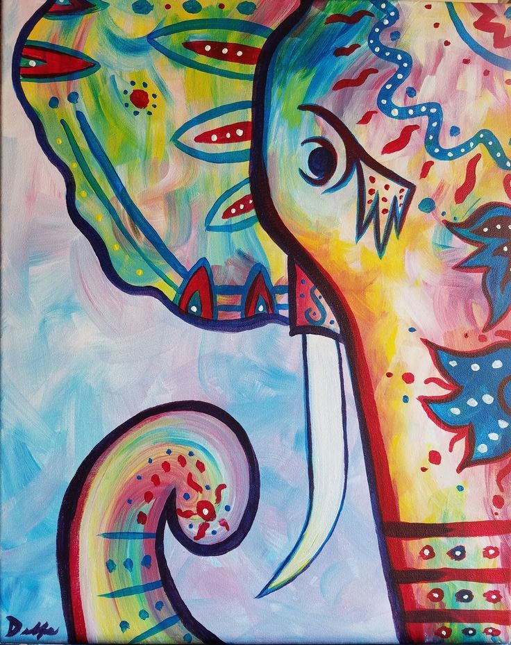 Drawing Ideas Rainbow Rainbow the Boho Elephant Boho Elephants Painting Canvas