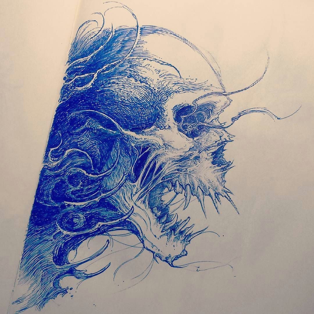 Drawing Ideas Skulls Skull Sketch Tattoosketch by Nekronikon Calavera Dibujada Con