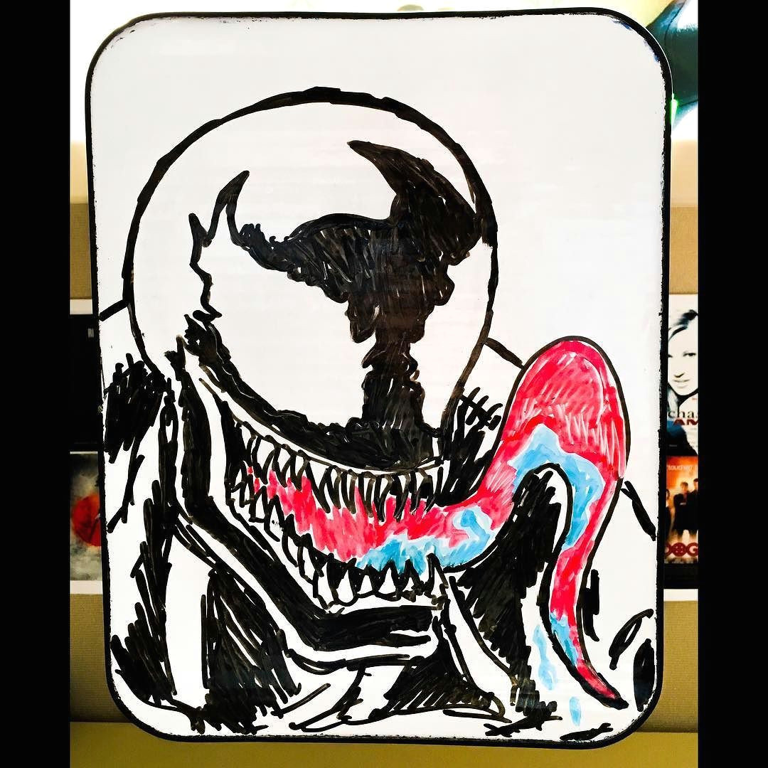 Drawing Ideas Spiderman Whiteboardmusings Venom Draw Sketch Illustration Dryerase