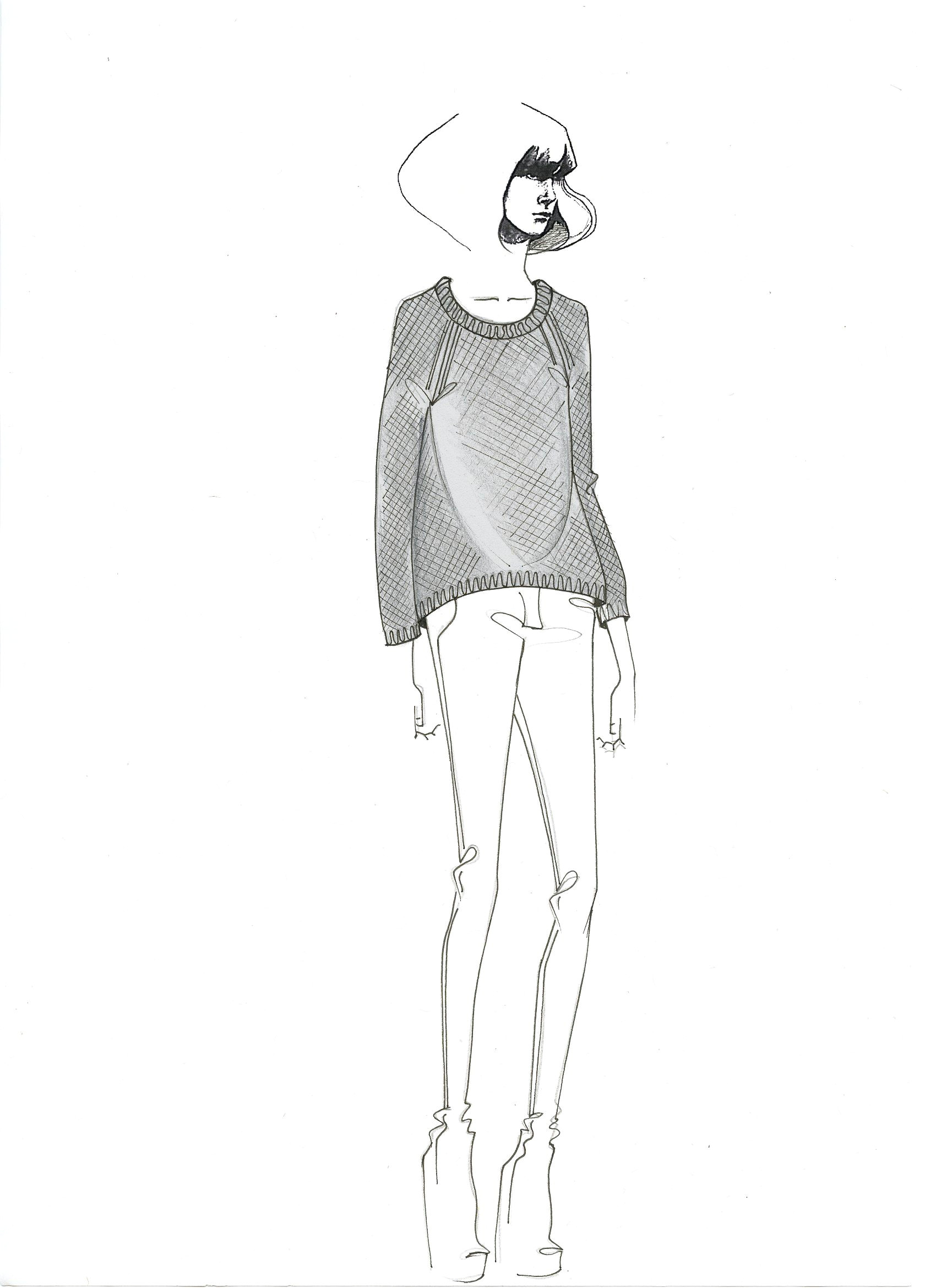 Drawing Ideas Stitch Steel Grey Florence Jumper In A Honeycomb Stitch with Poppers Down