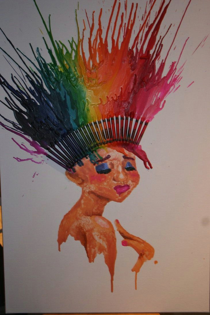 Drawing Ideas Using Crayons Crayon Melt Hair Sick Concept Maybe More Of A Headdress How