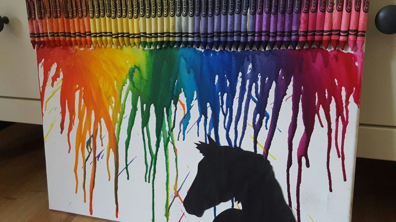 Drawing Ideas Using Crayons Horse Silhouette Melting Crayon Art Mckenna Pinterest Crayon