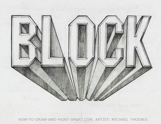Drawing Ideas Using Letters 5th Step by Step Printout for Block Lettering In 1 Pt Perspective