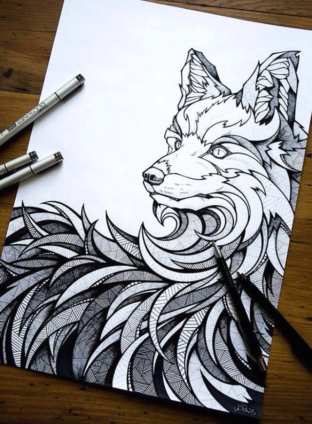 Drawing Ideas Wolves Wolf if You Guys Have Zentangled or even Just Doodled something I