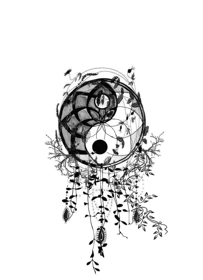 Drawing Ideas Yin Yang Ying Yang Dream Catcher Par Simplement sofie Tattoo Ideas